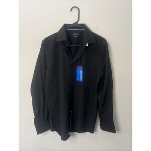Nautica Men's Sz M Black SLIM Fit, 15-15 1/2 34-35, Long Sleeve Dress Shirt NWT!